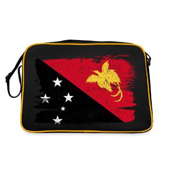 Papouasie-Nouvelle-Guinée drapeau drapeau paix Vintage - Sac Retro - noir/or - Dos