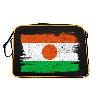 Nigeria Flagge Flagge Frieden Vintage - Retro Tasche - Schwarz/Gold - Hinten