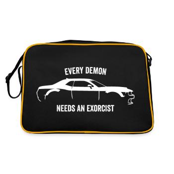 CHALLENGER DEMON SLOGAN - Retro Bag - black/gold - Back