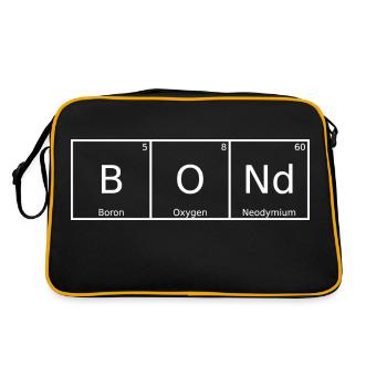 Bond Nom Prénom Chimie Tableau périodique Éléments - Sac Retro - noir/or - Dos