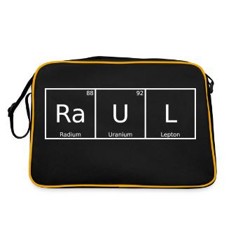 Raul Nom Prénom Chimie Éléments du tableau périodique - Sac Retro - noir/or - Dos