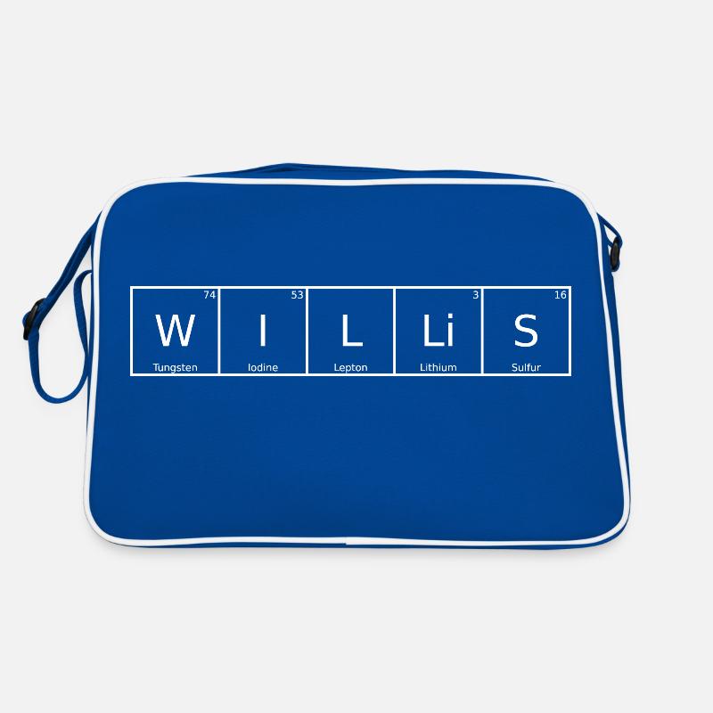 Willis Surname First Name Chemistry Periodic Table Elements Retro Bag
