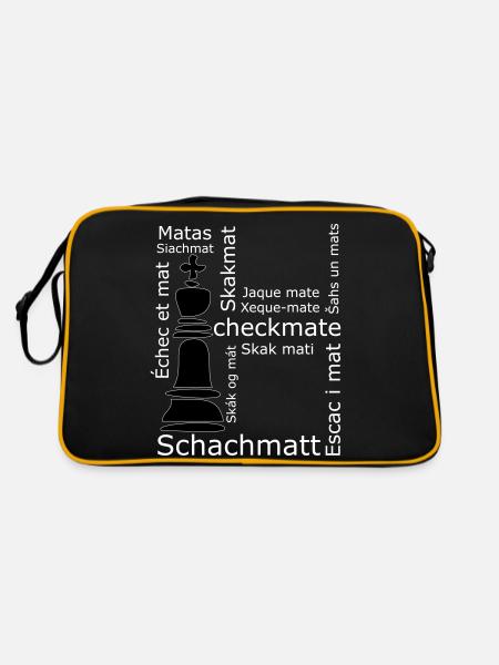 Schachmatt - Retro Tasche - Schwarz/Gold - Hinten