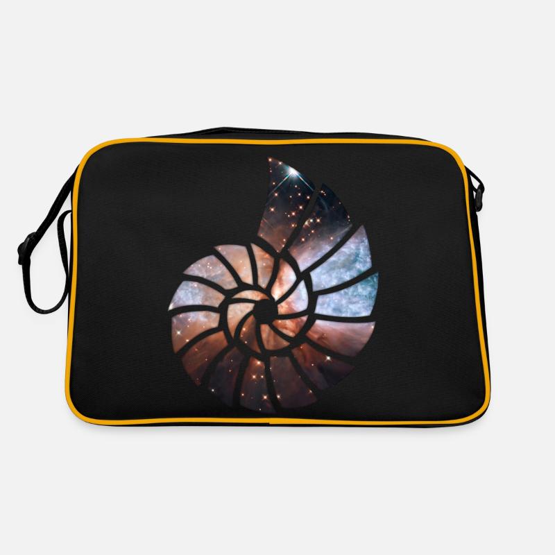 Kosmische Spirale - Retro Tasche - Schwarz/Gold