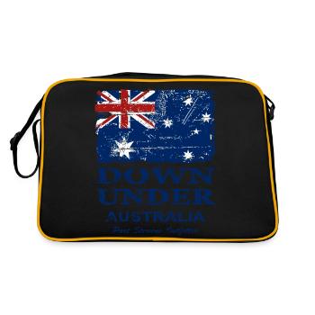 Australien - Down Under - Vintage Look - Retro Tasche - Schwarz/Gold - Hinten