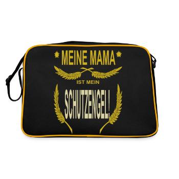Mama ist Schutzengel Muttertag - Retro Tasche - Schwarz/Gold - Hinten
