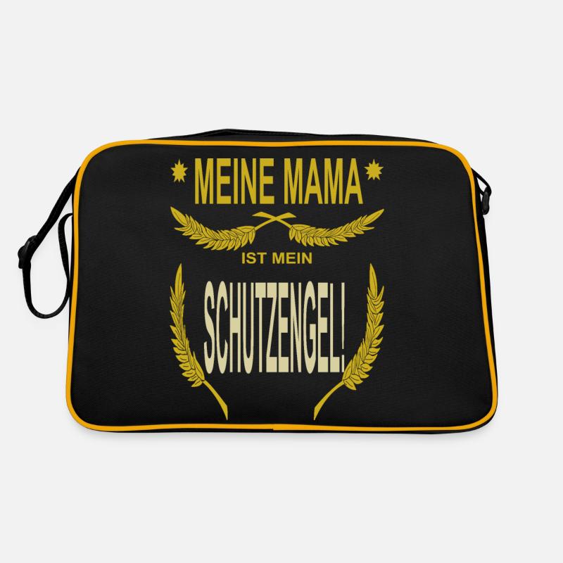 Mama ist Schutzengel Muttertag - Retro Tasche - Schwarz/Gold