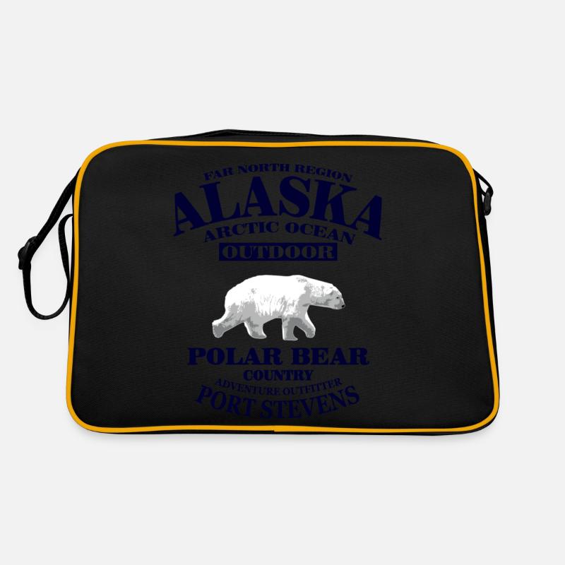 Alaska - Polar Bear - Retro Tasche - Schwarz/Gold