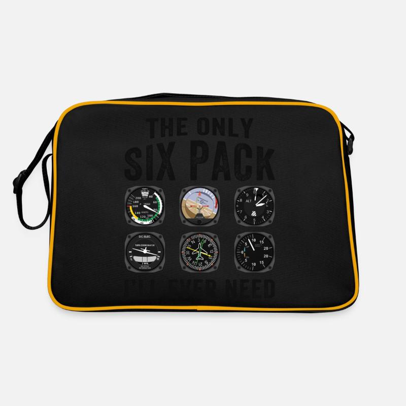 Pilots Six Pack Airplane Instruments Retro Bag