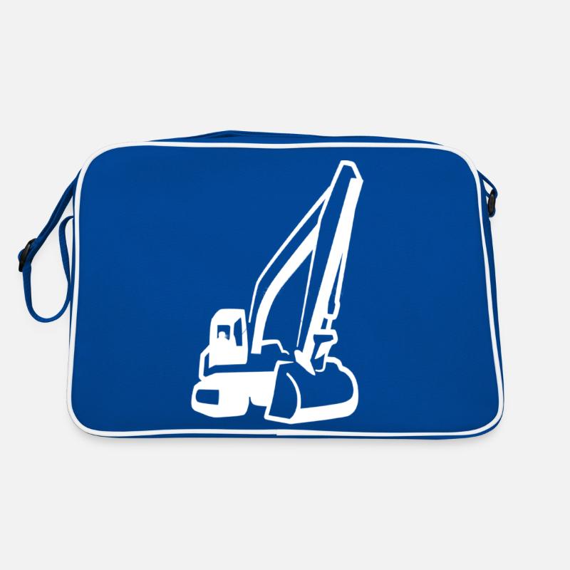 Bagger, Baumaschine, Baggerfahrer, Retro Tasche