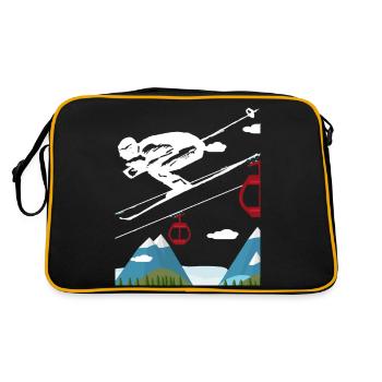 Ski skiing vacation skiing - Retro Bag - black/gold - Back