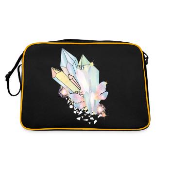 cristaux irisés avec ailes elfiques et étoiles - Sac Retro - noir/or - Dos