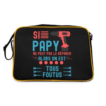 Papy bricoleur - Sac Retro - noir/or - Dos