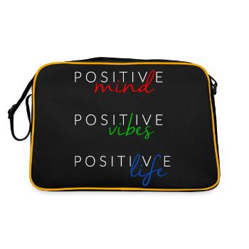 Positive Mind Positive Vibes Positive Life - Sac Retro - noir/or - Dos
