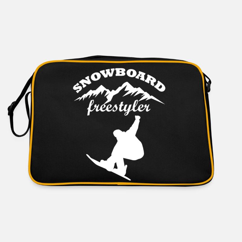 Snowboard Snowboarder Retro Tasche