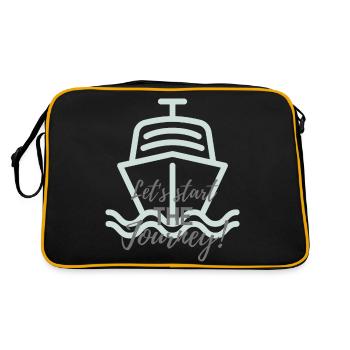 let’s start the journey - Reise-Start-Kreuzfahrt - Retro Tasche - Schwarz/Gold - Hinten
