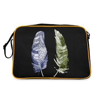 Feder - Retro Tasche - Schwarz/Gold - Hinten