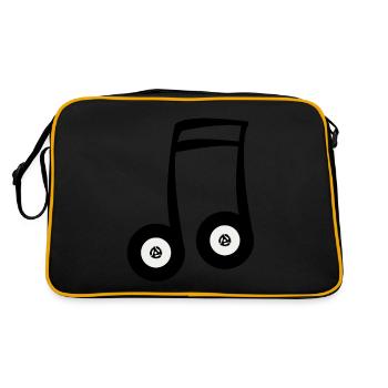 Nimmt als musikalische Note auf - Retro Tasche - Schwarz/Gold - Hinten