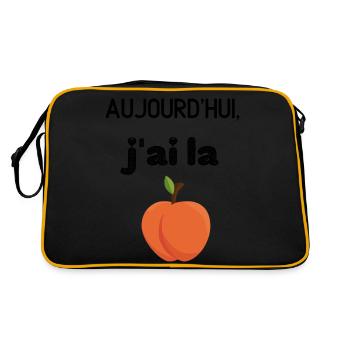 Aujourd'hui j'ai la pêche - Sac Retro - noir/or - Dos