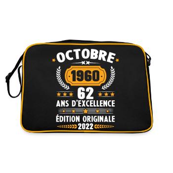 Cadeau D'anniversaire Rétro 62 Ans Septembre 1960 - Sac Retro - noir/or - Dos