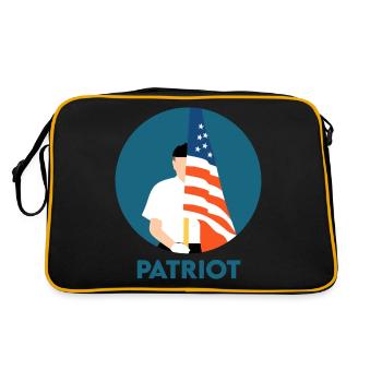 Patriot - Retro Tasche - Schwarz/Gold - Hinten