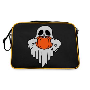 Pumpkin Ghost Halloween Comic - Retro Bag - black/gold - Back