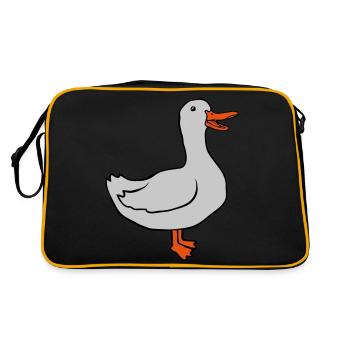 Doux design d’oie heureuse - Sac Retro - noir/or - Dos