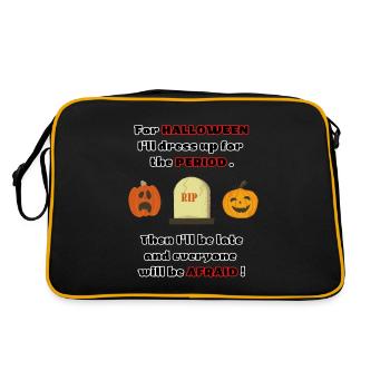 À l’Halloween, je m’habillerai pour mes règles! Citation amusante - Sac Retro - noir/or - Dos