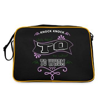 quote writer cool blogging writers novelist - Retro Bag - black/gold - Back