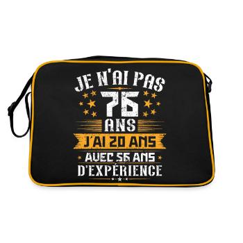 Je n'ai pas 76 ans, Cadeau d'anniversaire 76 ans - Sac Retro - noir/or - Dos