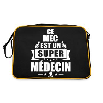 ce mec est un super médecin - Sac Retro - noir/or - Dos