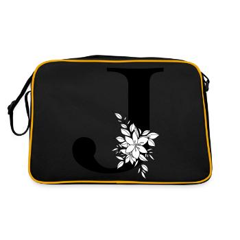 Buchstabe J - Retro Tasche - Schwarz/Gold - Hinten