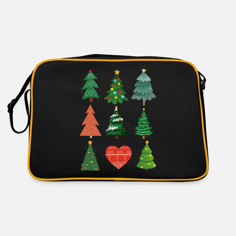 Herz-Weihnachtsbaum Retro Tasche