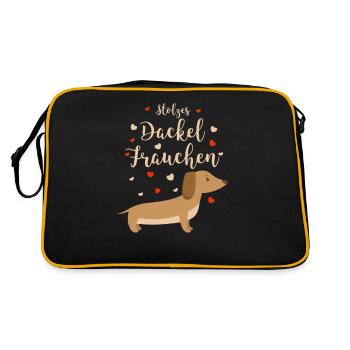 Fier teckel maîtresse chien cadeau - Sac Retro - noir/or - Dos