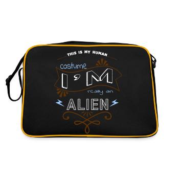 Vaisseau spatial extraterrestre 2019 Alien Je ne parle pas humain - Sac Retro - noir/or - Dos