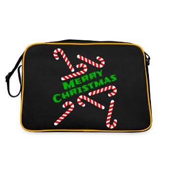 Candy Cane Joyeux cadeau de Noël Idée - Sac Retro - noir/or - Dos