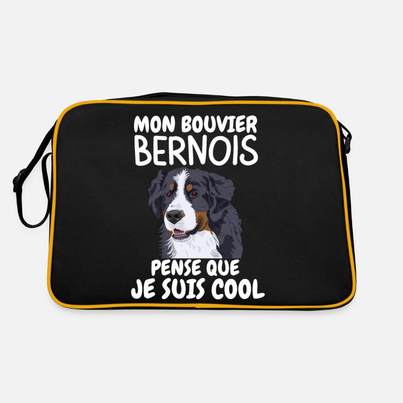 bouvier bernois 2 - Sac Retro - noir/or