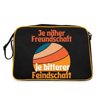 Je näher Freundschaft je bitterer Feindschaft - Retro Tasche - Schwarz/Gold - Hinten