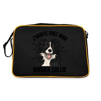 J HABITE CHEZ MON BORDER COLLIE 1 - Sac Retro - noir/or - Dos