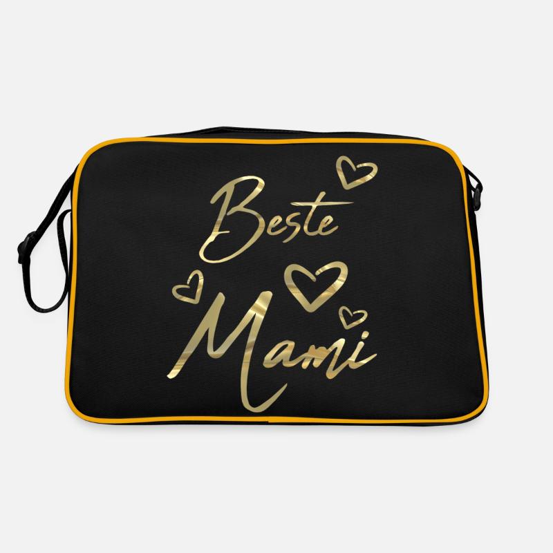 Beste Mami - Retro Tasche - Schwarz/Gold