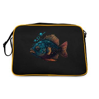 Cool Fish Illustration - Retro Tasche - Schwarz/Gold - Hinten
