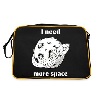 I Need More Space Funny Retro Outer Space Designs - Retro Bag - black/gold - Back