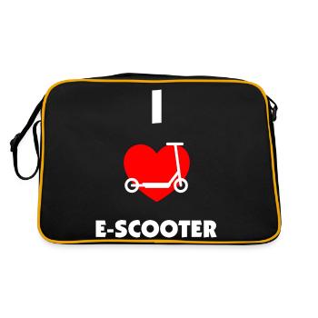 E-Scooter E-Roller Scooter - Retro Tasche - Schwarz/Gold - Hinten