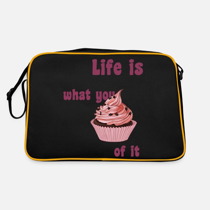 Das Leben ist, was du Cupcake davon machst Retro Tasche