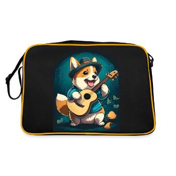 Corgi Bard - Retro Bag - black/gold - Back