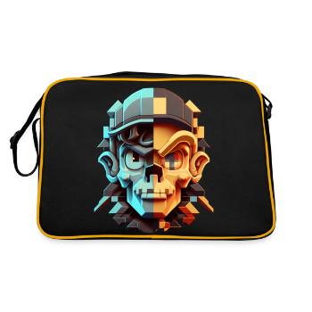 Dude 8bit Pixelart - Retro Bag - black/gold - Back