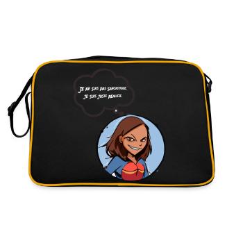 Je ne suis pas sarcastique - Sac Retro - noir/or - Dos