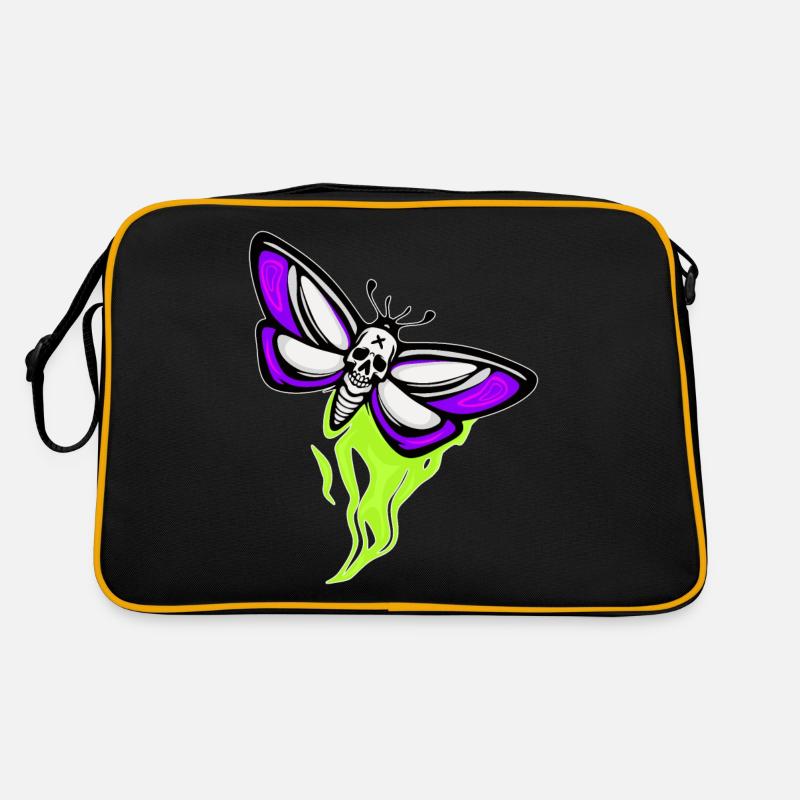 Crâne de papillon de nuit Schaedel - Sac Retro - noir/or