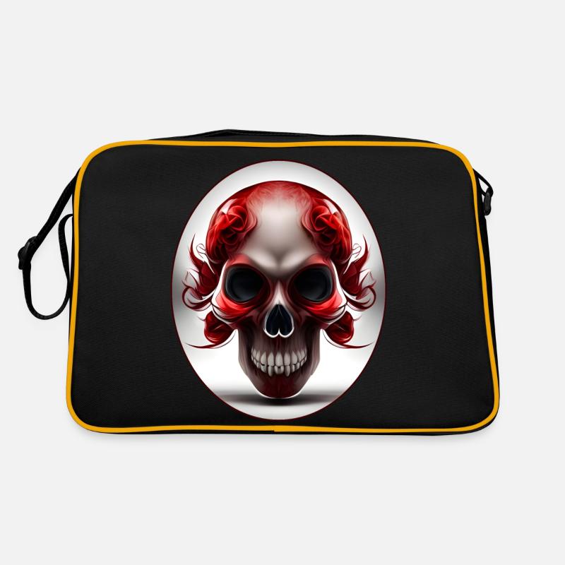 Darkside Design - Schädel Kunst 3 Retro Tasche
