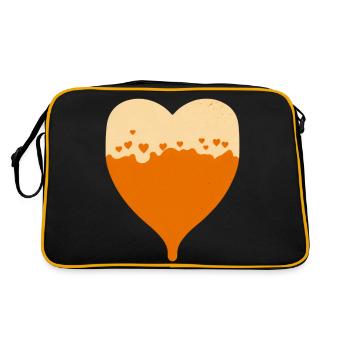 Heart filled with beer - Retro Bag - black/gold - Back